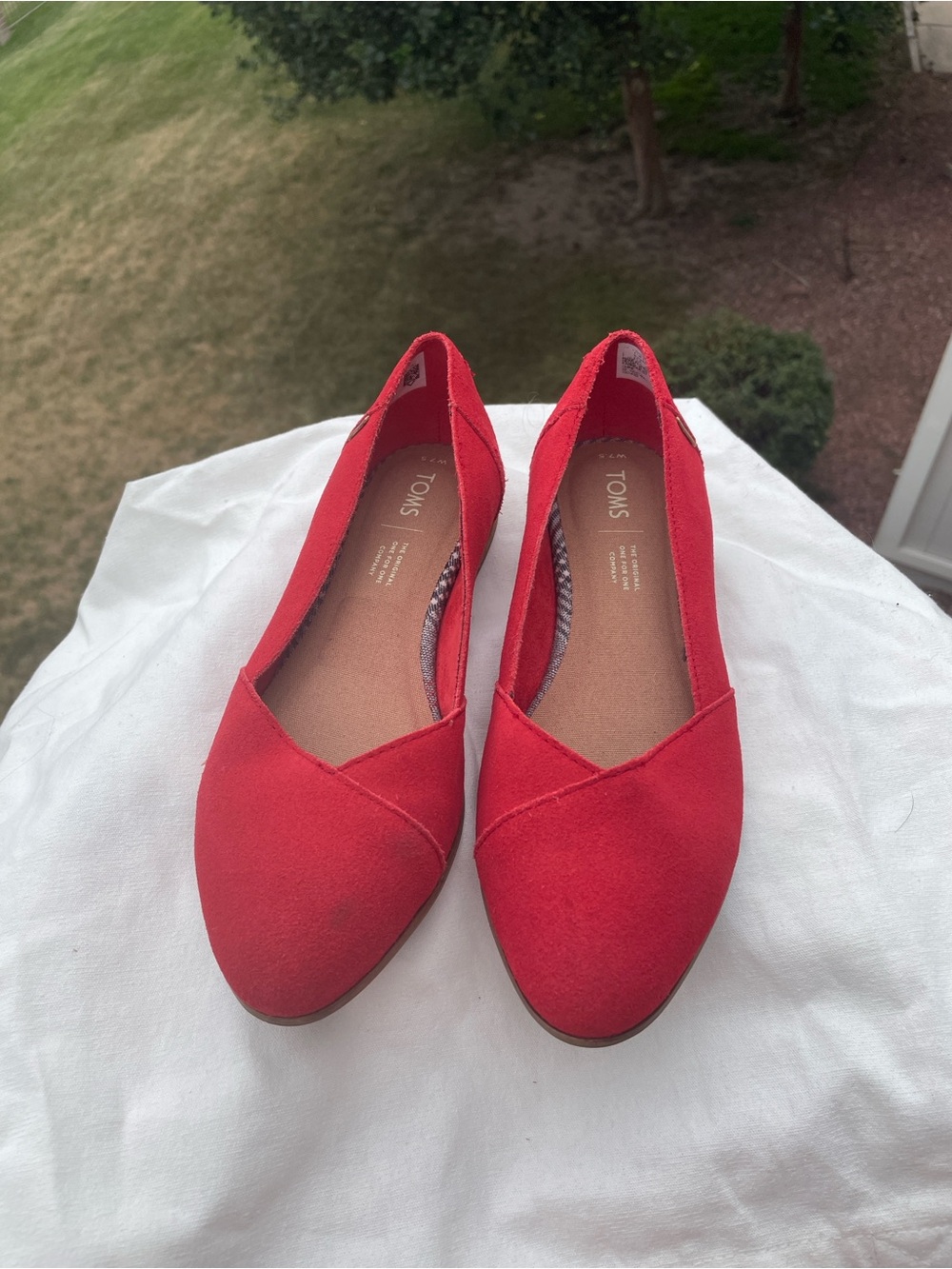 Toms Red Slip-On Canvas Flats